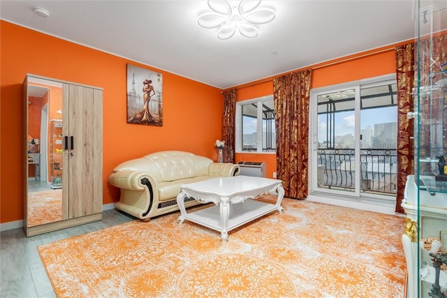 living room with wood-type flooring