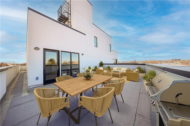 1722 84th St Unit 203, Brooklyn, NY 11214 - view of patio / terrace featuring an outdoor hangout area, a grill, and outdoor dining area
