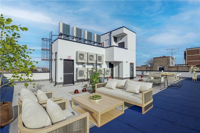1722 84th St Unit 203, Brooklyn, NY 11214 - back of property featuring an outdoor hangout area and outdoor dining area