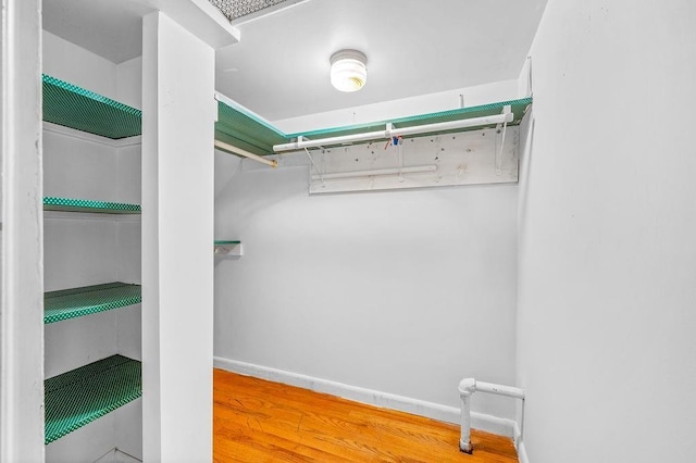 spacious closet featuring wood finished floors