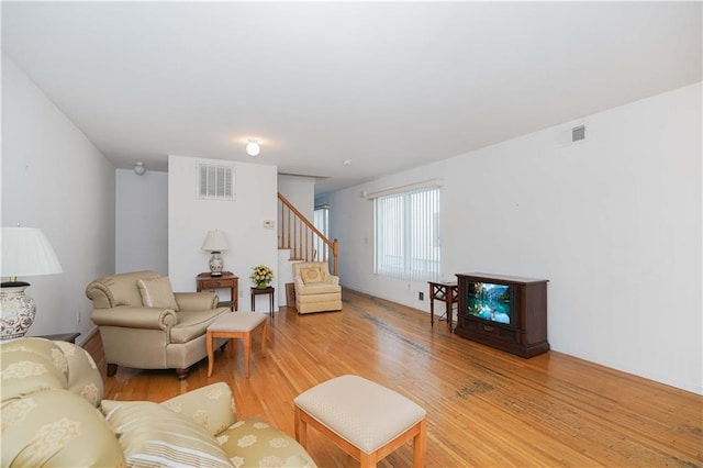 living room featuring hardwood / wood-style floors