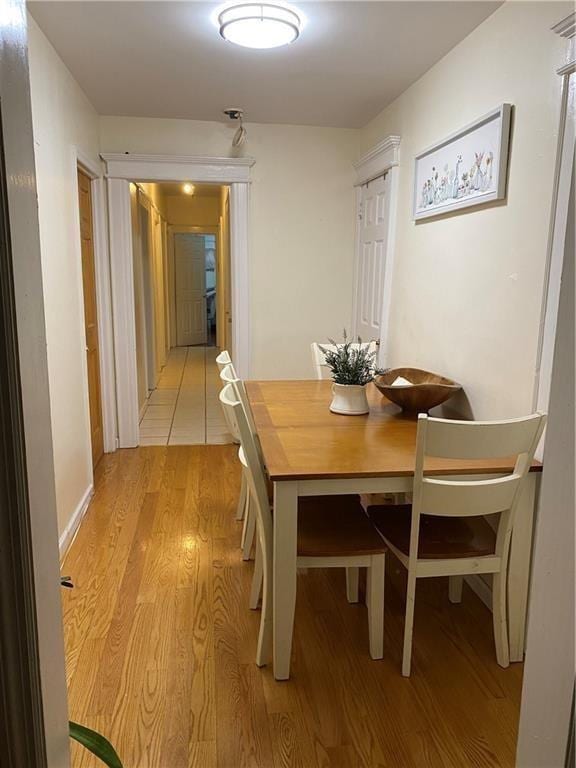 dining area featuring light hardwood / wood-style floors