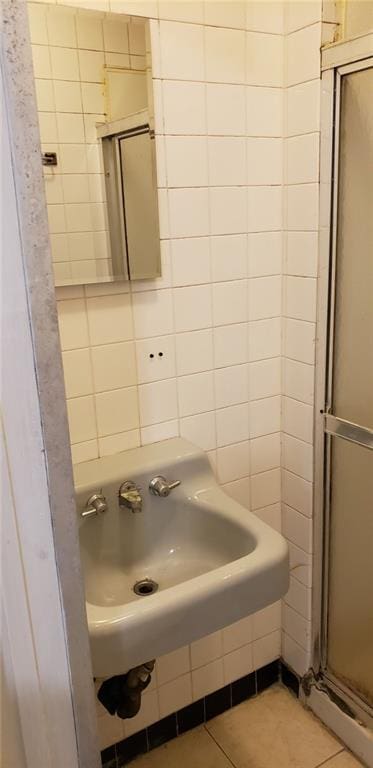 bathroom featuring tile patterned flooring