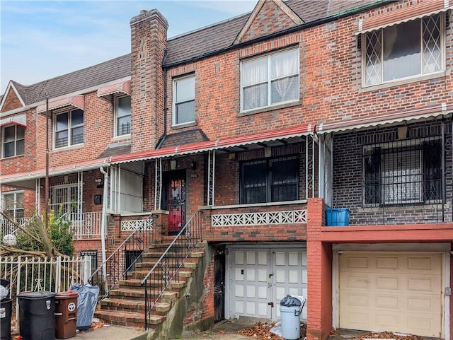 view of building exterior featuring a garage