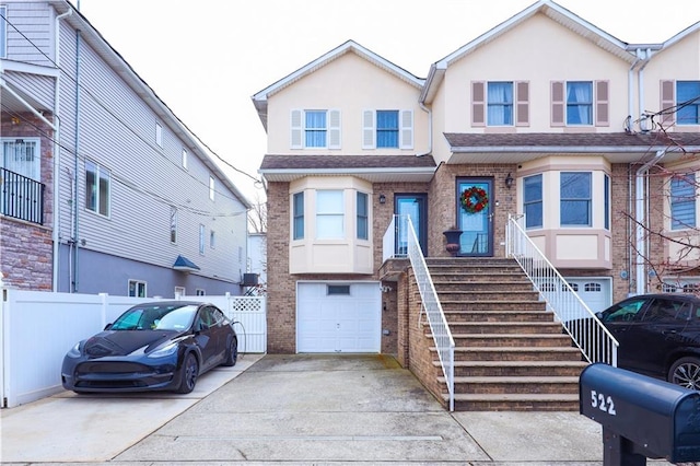 view of property featuring a garage