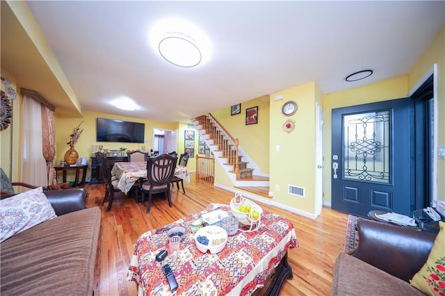 living room featuring hardwood / wood-style flooring