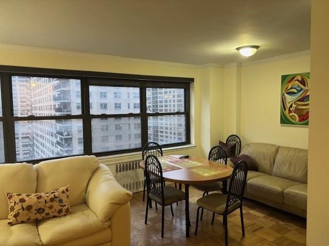 165 W End Ave Unit 16H, New York, NY 10023 - dining space with crown molding