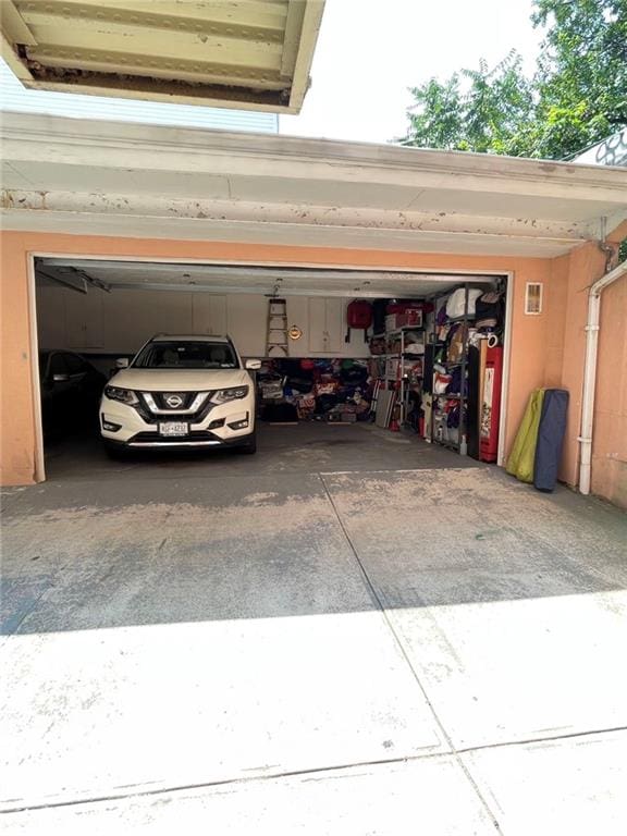 view of garage