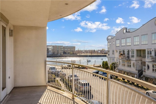 balcony with a water view