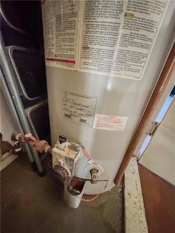 interior details with water heater