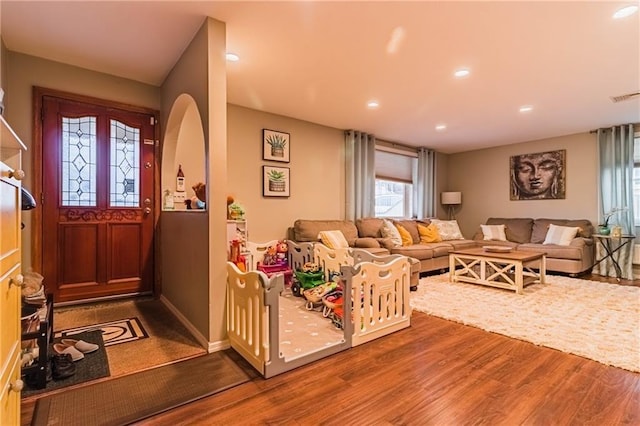 2572 W 16th St, Brooklyn, NY 11214 - entrance foyer with wood finished floors, recessed lighting, and baseboards