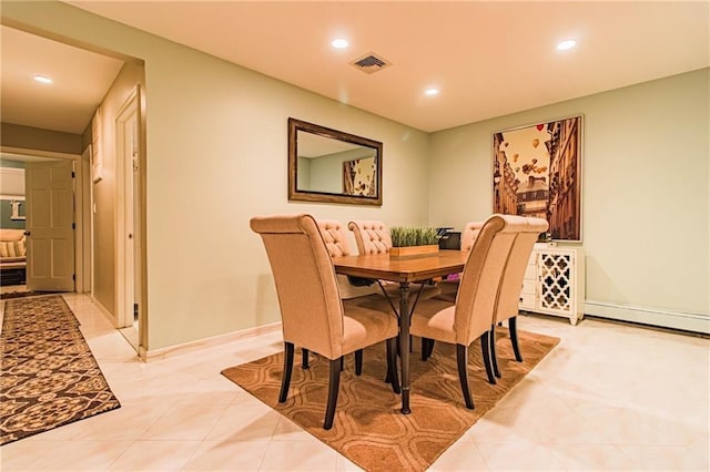 view of tiled dining area