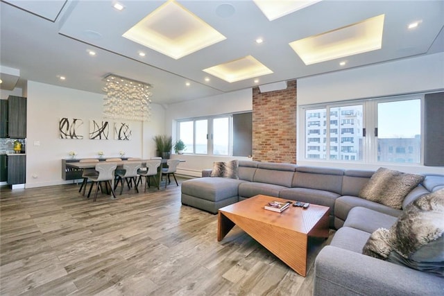 80 Bay St Unit 4A, Staten Island, NY 10301 - living area featuring light wood-style floors, baseboards, and recessed lighting