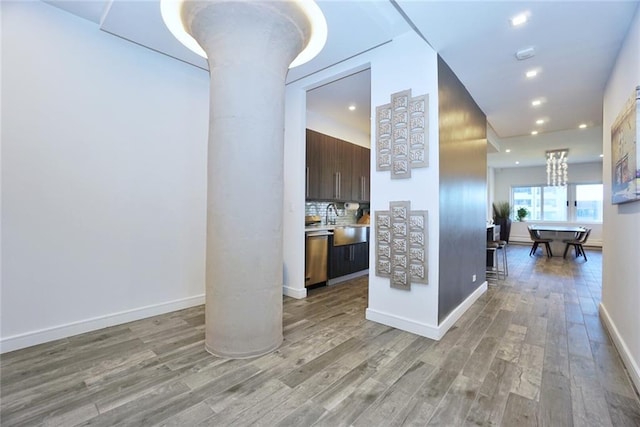 80 Bay St Unit 4A, Staten Island, NY 10301 - hallway with light wood finished floors, recessed lighting, and baseboards