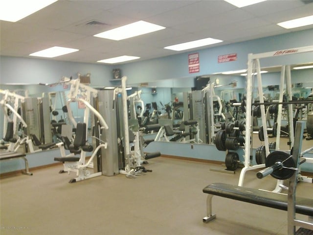 80 Bay St Unit 4A, Staten Island, NY 10301 - exercise room featuring a paneled ceiling