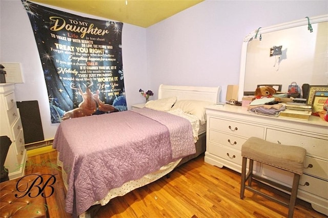 bedroom featuring light hardwood / wood-style flooring