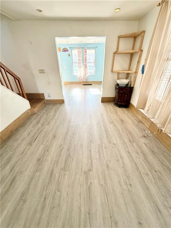 interior space featuring light wood-type flooring