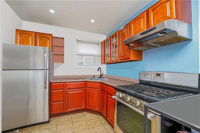 kitchen with stainless steel appliances and sink