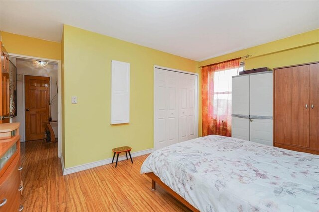 bedroom featuring light hardwood / wood-style flooring