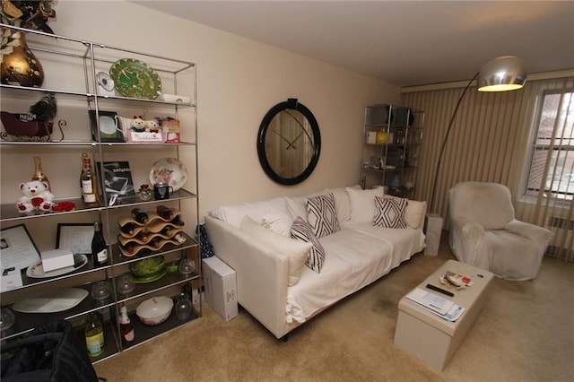 view of carpeted living area