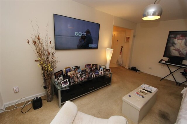 living room with carpet