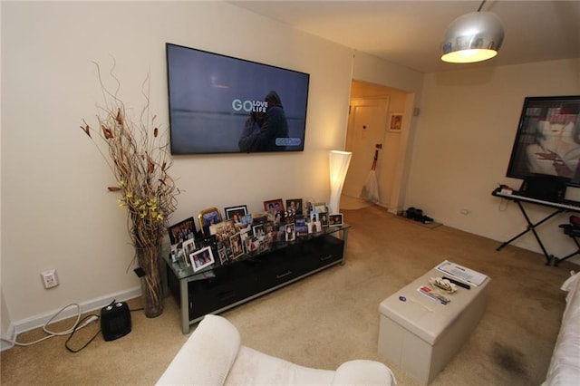 living room featuring carpet flooring