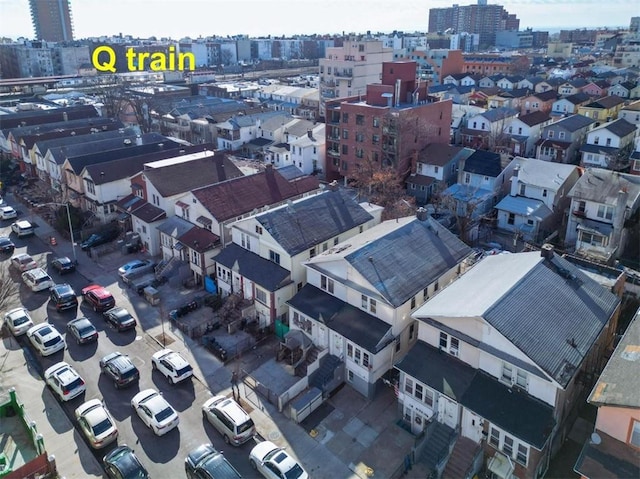 drone / aerial view featuring a view of city