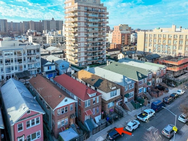 aerial view featuring a view of city