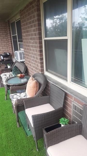 balcony with cooling unit