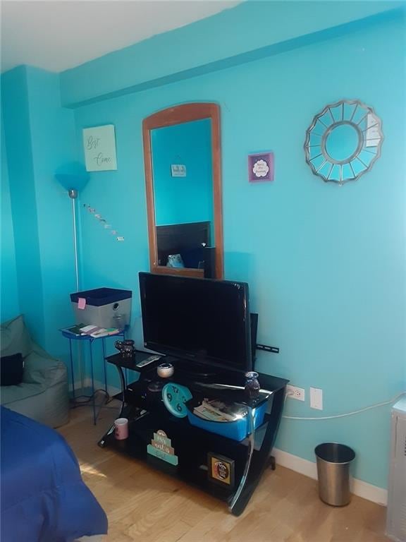 bedroom featuring hardwood / wood-style floors