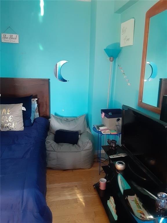 bedroom featuring light hardwood / wood-style flooring