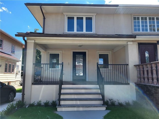 view of front of home with covered porch