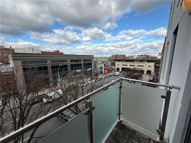 balcony with a view of city