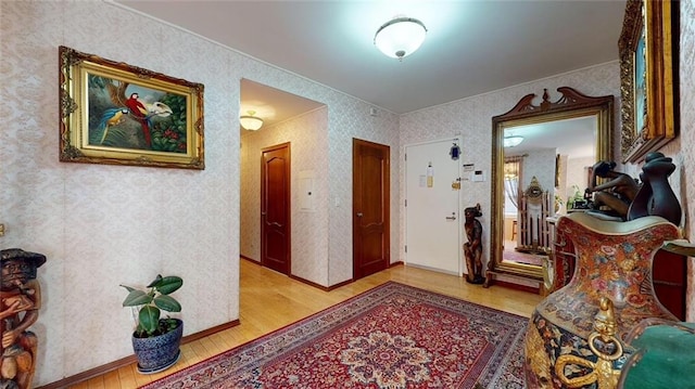 corridor featuring light hardwood / wood-style floors