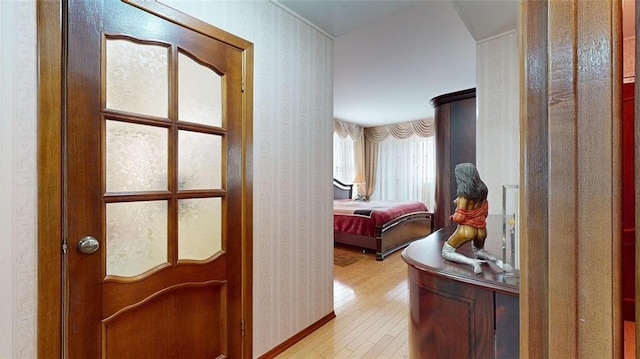 hallway featuring light hardwood / wood-style floors