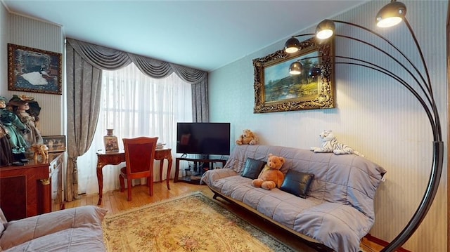 living room featuring hardwood / wood-style flooring