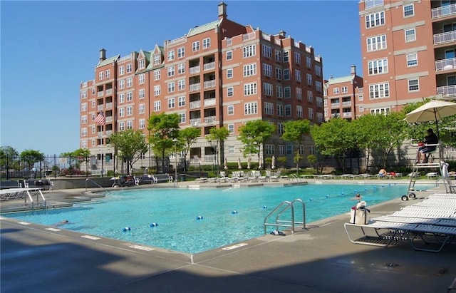 view of pool with a patio area