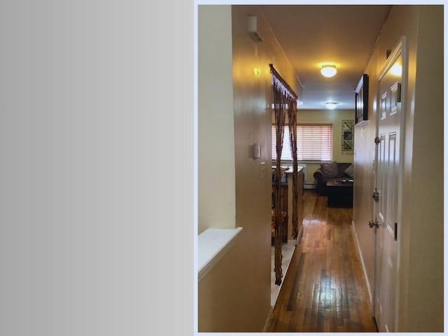 hall featuring dark hardwood / wood-style floors