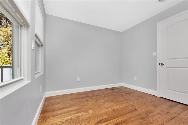 empty room featuring light hardwood / wood-style flooring