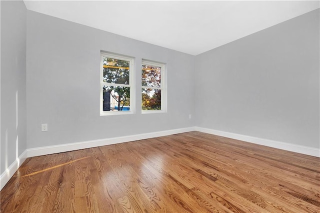 empty room with hardwood / wood-style flooring