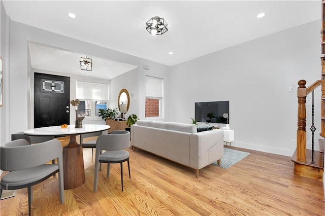 living room featuring light hardwood / wood-style floors