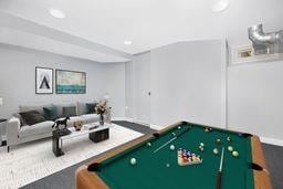 playroom with pool table