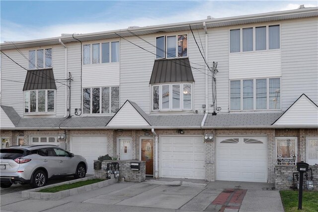 exterior space with a garage