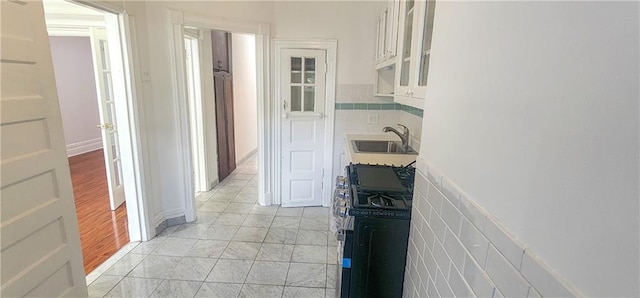 hallway with sink