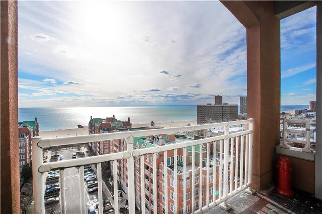 balcony with a water view