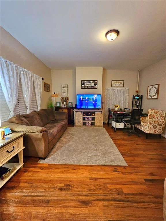 living room with wood-type flooring