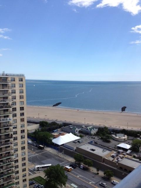 property view of water with a beach view