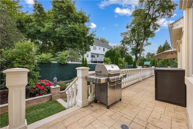 view of patio with grilling area