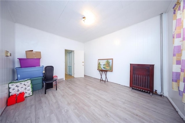 home office featuring light hardwood / wood-style floors