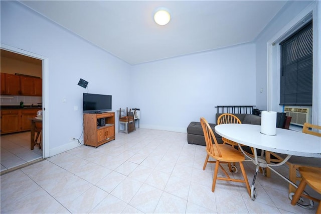 1830 81st St, Brooklyn, NY 11214 - dining area with cooling unit and light tile patterned floors